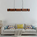 GobekUsa Wood Beam Down Light Kitchen Island Lighting - Lodge Style with 4 Lights and Chain - Black Finish