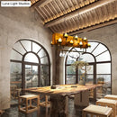 GobekUsa Brown Wood Candelabra Pendant Light for Dining Room - Island Hanging Lamp Kit