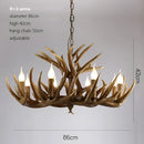 GobekUsa Deer Antler Chandelier: American Retro Resin Horn Lamps for Rustic Home Decor