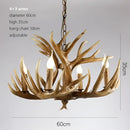 GobekUsa Deer Antler Chandelier: American Retro Resin Horn Lamps for Rustic Home Decor
