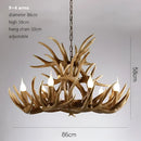 GobekUsa Deer Antler Chandelier: American Retro Resin Horn Lamps for Rustic Home Decor