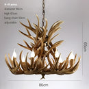GobekUsa Deer Antler Chandelier: American Retro Resin Horn Lamps for Rustic Home Decor