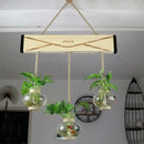 GobekUsa Glass Planter Vase with Wooden Stand for Wall Hanging Display
