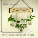 GobekUsa Glass Planter Vase with Wooden Stand for Wall Hanging Display