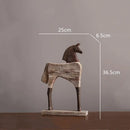 GobekUsa Horse Sculpture: Handmade Wood Grain Design, Animal Figurine for Home Decor