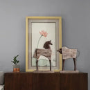 GobekUsa Horse Sculpture: Handmade Wood Grain Design, Animal Figurine for Home Decor