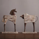 GobekUsa Horse Sculpture: Handmade Wood Grain Design, Animal Figurine for Home Decor