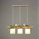 GobekUsa Modern Wood Linear Island Lighting for Restaurants - Natural Wood Island Light