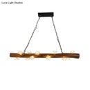 GobekUsa Rustic 12-Light Wood Hanging Lamp for Bedroom or Kitchen Island