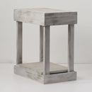 Rustic Wood Square Side Table with Shelf