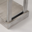 Rustic Wood Square Side Table with Shelf