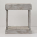 Rustic Wood Square Side Table with Shelf