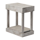 Rustic Wood Square Side Table with Shelf