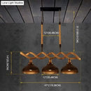 GobekUsa Sophie's Rustic 3-Light Island Pendant with Beige Hemp Rope Shade for Restaurant Suspension Light