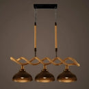GobekUsa Sophie's Rustic 3-Light Island Pendant with Beige Hemp Rope Shade for Restaurant Suspension Light