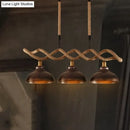 GobekUsa Sophie's Rustic 3-Light Island Pendant with Beige Hemp Rope Shade for Restaurant Suspension Light