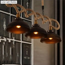 GobekUsa Sophie's Rustic 3-Light Island Pendant with Beige Hemp Rope Shade for Restaurant Suspension Light