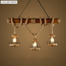 GobekUsa Sophie's Rustic 3-Light Island Pendant with Beige Hemp Rope Shade for Restaurant Suspension Light