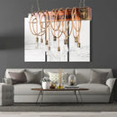 GobekUsa Rustic Metal Island Lighting with Wooden Beam - Multi Light Suspension Chandelier in Black/Antique Brass