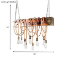 GobekUsa Rustic Metal Island Lighting with Wooden Beam - Multi Light Suspension Chandelier in Black/Antique Brass