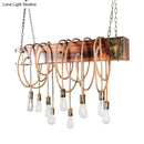 GobekUsa Rustic Metal Island Lighting with Wooden Beam - Multi Light Suspension Chandelier in Black/Antique Brass