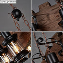 GobekUsa Country Style 6-Bulb Glass Lantern Island Pendant Light with Wooden Fish Deco