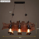 GobekUsa Country Style 6-Bulb Glass Lantern Island Pendant Light with Wooden Fish Deco