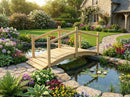 Rustic Wooden Garden Bridge