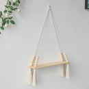 GobekUsa Rustic Wooden Wall Shelf with Hanging Plant Storage