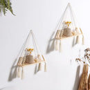 GobekUsa Rustic Wooden Wall Shelf with Hanging Plant Storage