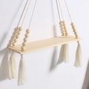 GobekUsa Rustic Wooden Wall Shelf with Hanging Plant Storage