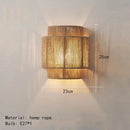 GobekUsa Hemp Rope Wall Lights: Creative E27 Bulb Sconce for Bedroom, Foyer, Hotel Atmosphere