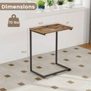 C-shaped Industrial End Table with Metal Frame by LJGDeals
