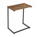 C-shaped Industrial End Table with Metal Frame by LJGDeals