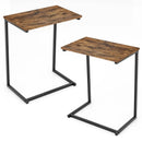 C-shaped Industrial End Table with Metal Frame by LJGDeals