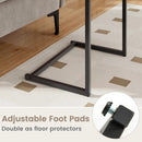 C-shaped Industrial End Table with Metal Frame by LJGDeals