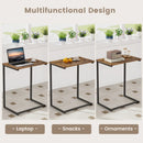C-shaped Industrial End Table with Metal Frame by LJGDeals