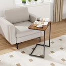 C-shaped Industrial End Table with Metal Frame by LJGDeals
