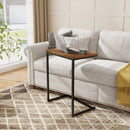 C-shaped Industrial End Table with Metal Frame by LJGDeals