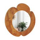 29 Inch Rustic Hanging Vanity Mirror with Teak Wood Frame by LJGDeals