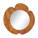 29 Inch Rustic Hanging Vanity Mirror with Teak Wood Frame by LJGDeals