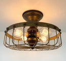 Rustic Industrial Cage Ceiling Light | 11.5" by The Lamp Goods