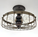 Rustic Industrial Cage Ceiling Light | 11.5"