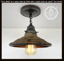 Rustic Industrial Farmhouse Ceiling Light | 7" Metal Flush Mount