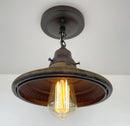 Rustic Industrial Farmhouse Ceiling Light | 7" Metal Flush Mount