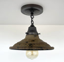 Rustic Industrial Farmhouse Ceiling Light | 7" Metal Flush Mount