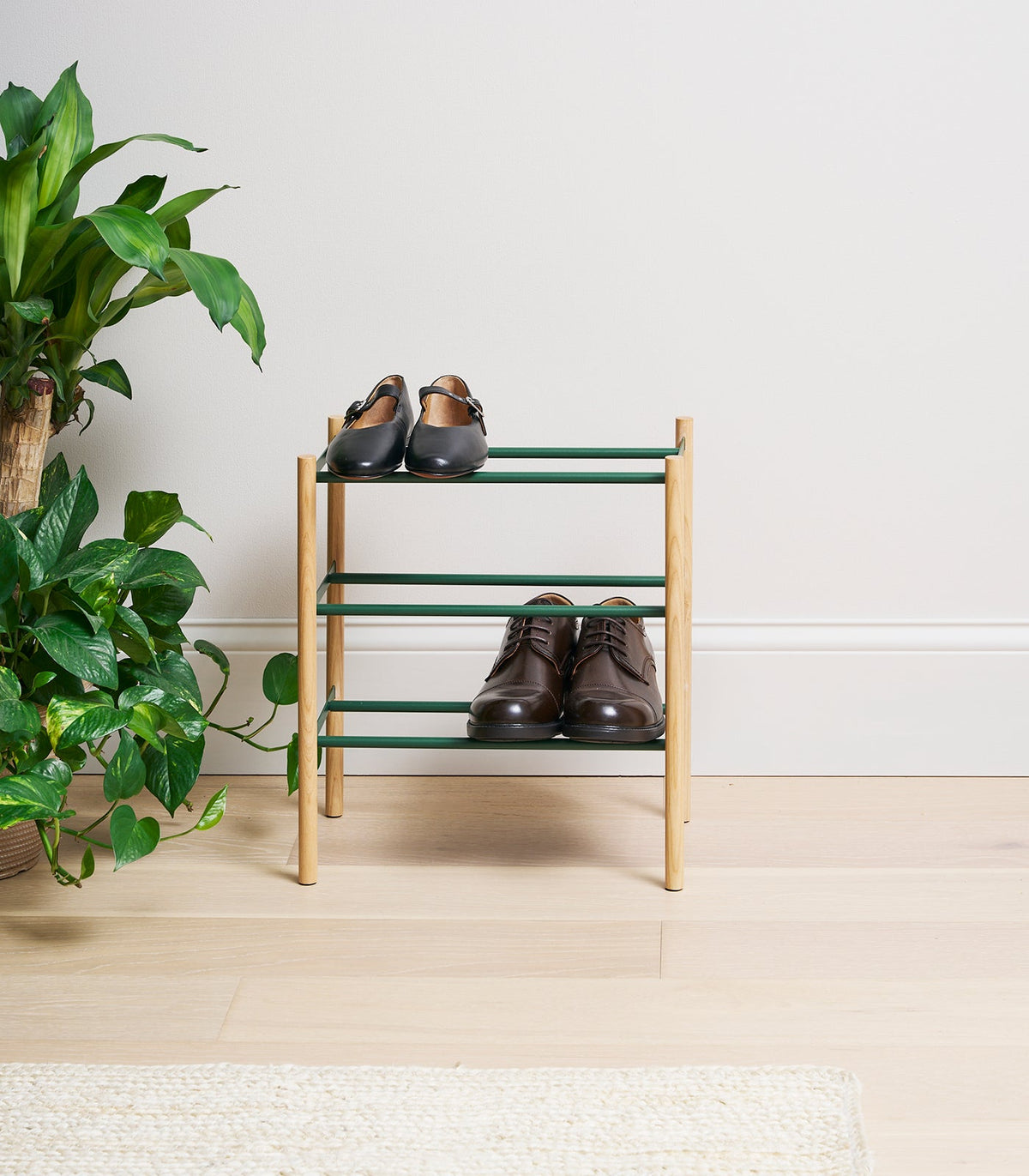 Expandable Shoe Rack (18" H)  - Steel + Wood, photo 13 of 15