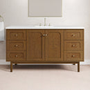 James Martin Laurent 60" Dual Mount Single Bathroom Vanity, Honey Oak