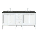 James Martin Addison 72" Double Bathroom Vanity, Glossy White