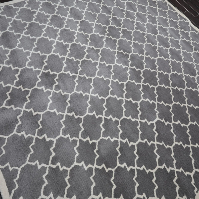 8' x 10' Handmade 100% Wool Designer Contemporary Oriental Area rug Gray